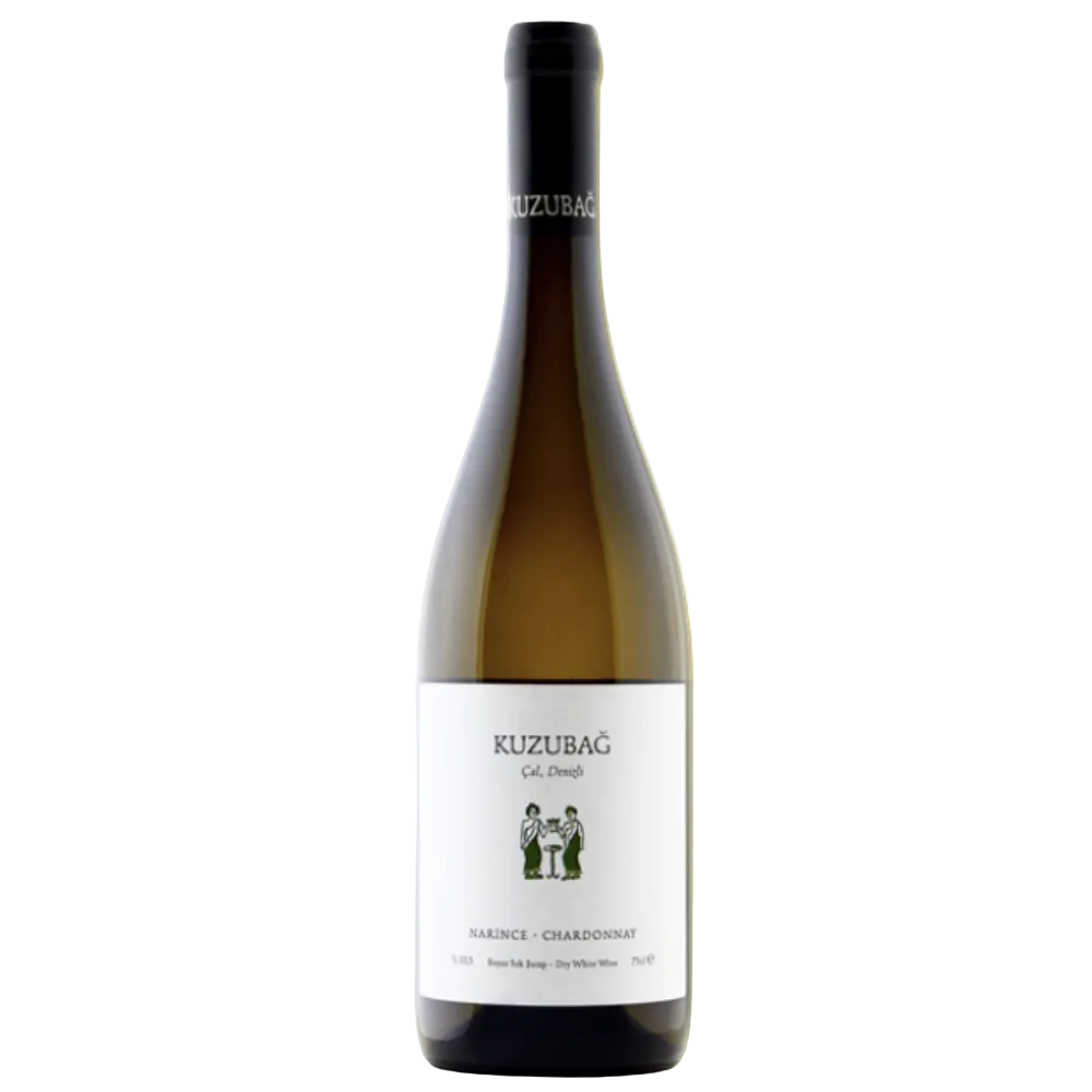 A bottle of KuzubaŃ Cal Donži white wine, featuring a dark glass bottle with a white label and black neck capsule, set against a plain white background.